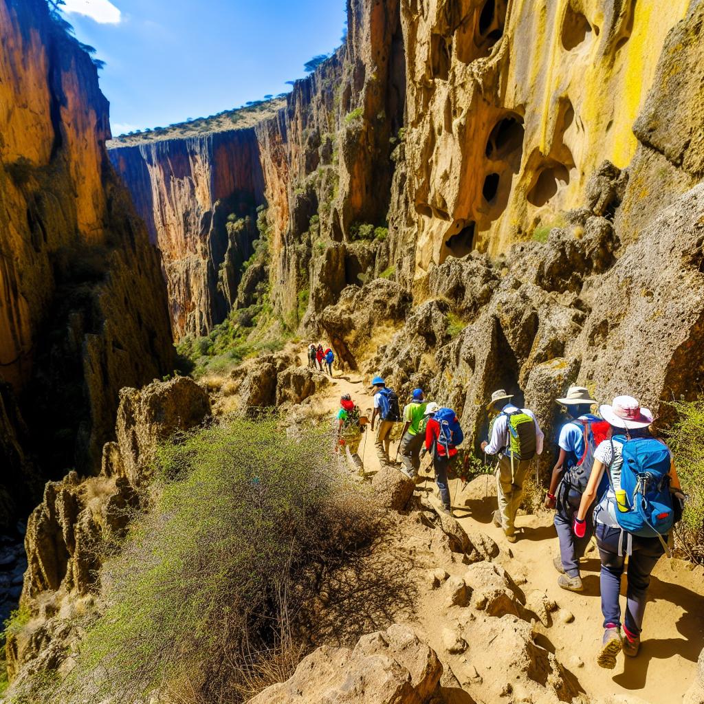 Trekking in Hell’s Gate Gorge