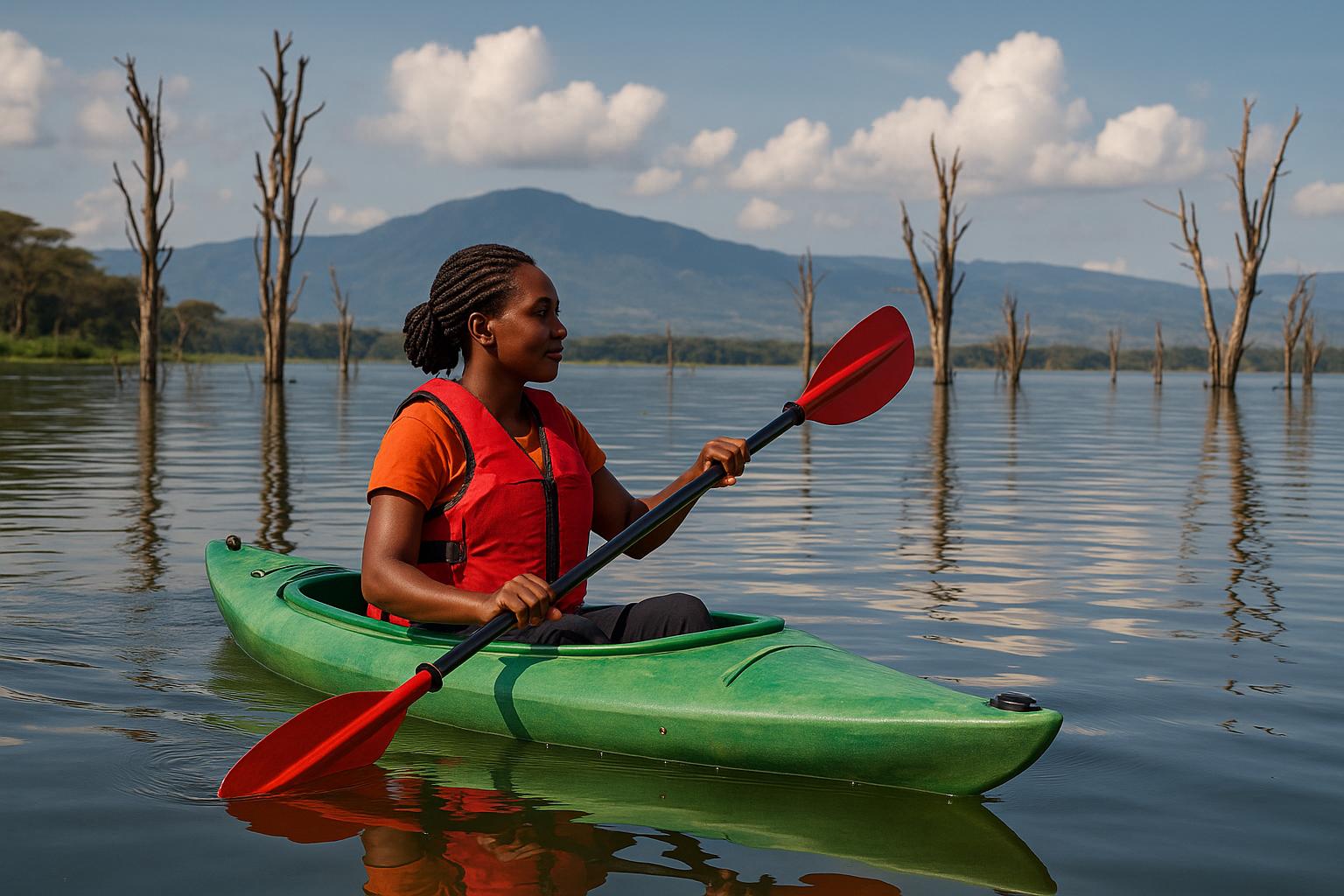 Canoeing in Lake Naivasha