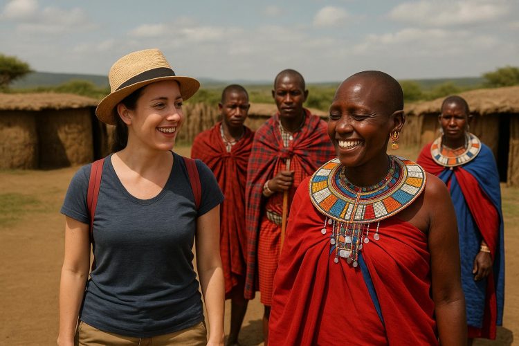 Visiting a Maasai village