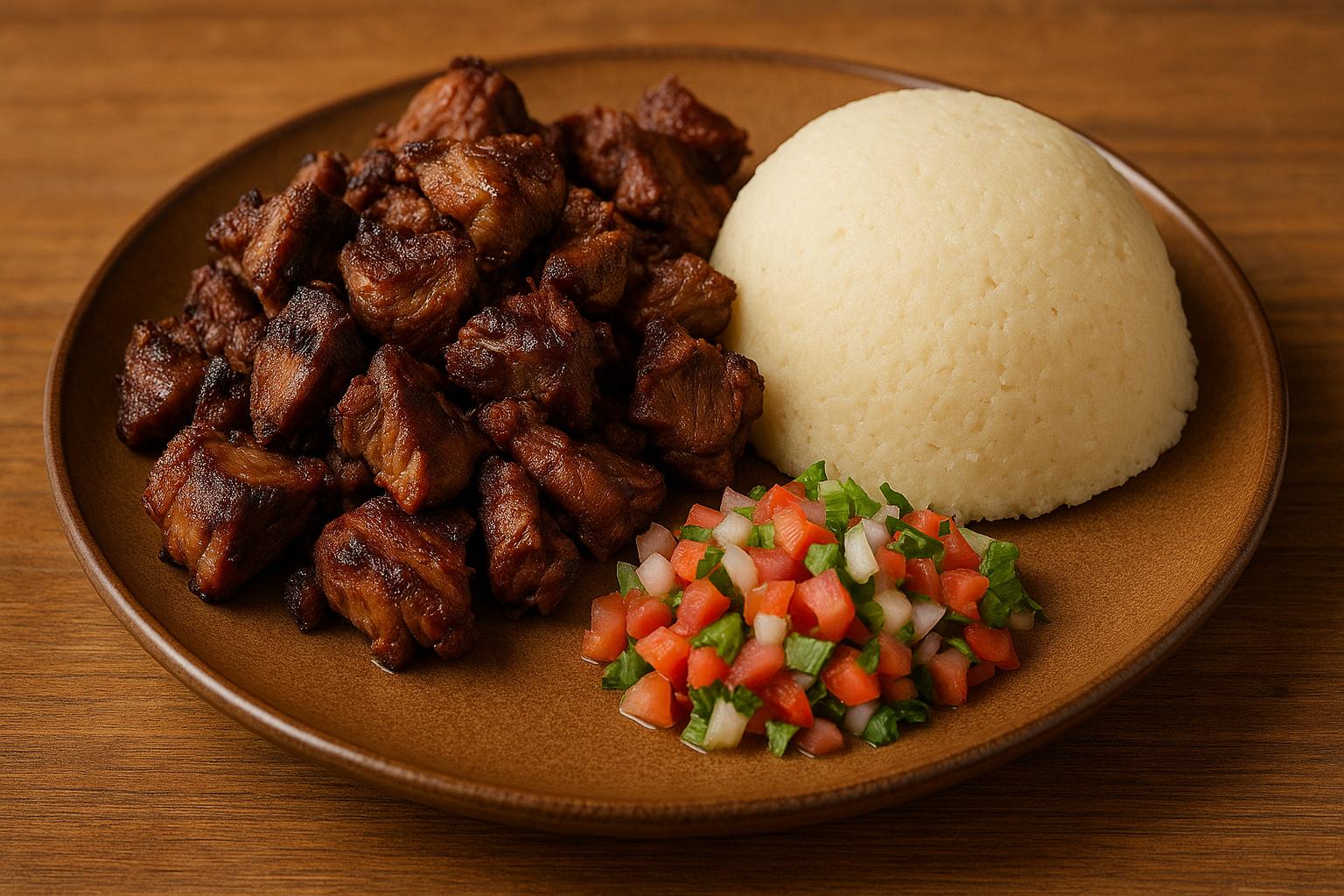 Kenyan cuisine: Nyama choma and ugali